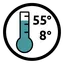 Verwerkingstemperatuur  8 - 55°C